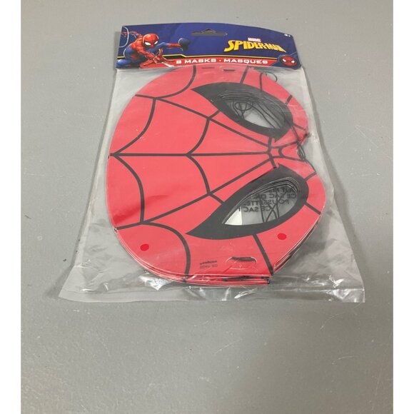Unique Spider-Man Birthday Party Masks, 8-Pack - Child-Size Red Paper Masks with - Picture 3 of 4